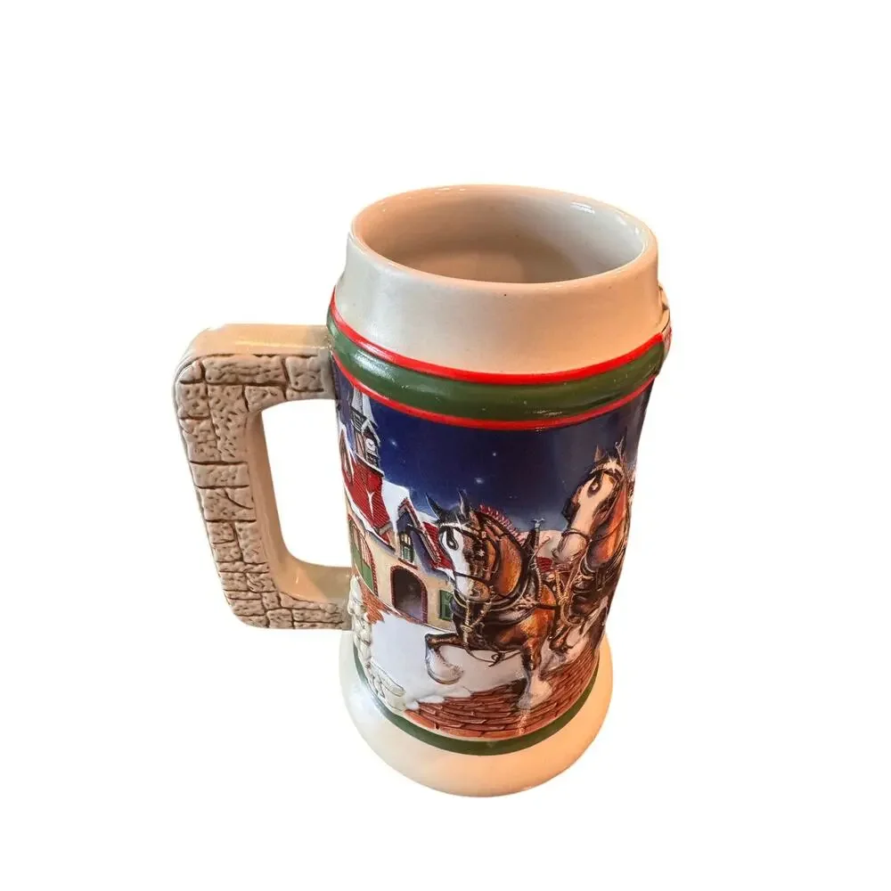 Lot of 7 Vintage Budweiser Holiday Beer Steins Mugs 80s-90s Ceramarte